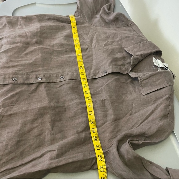 New Finley XL Linen Dress Minimal Quiet Luxury Capsule Wardrobe Neutral Brown - Picture 9 of 10